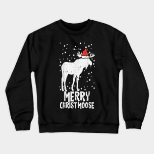 Merry Christmoose Santa Funny Christmas Moose Crewneck Sweatshirt